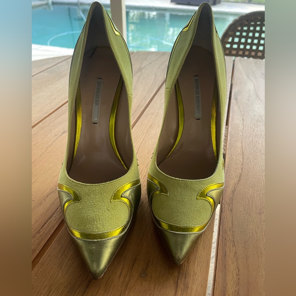 Nicholas Kirkwood Lime Wave Pump US 7/EU 37 $895